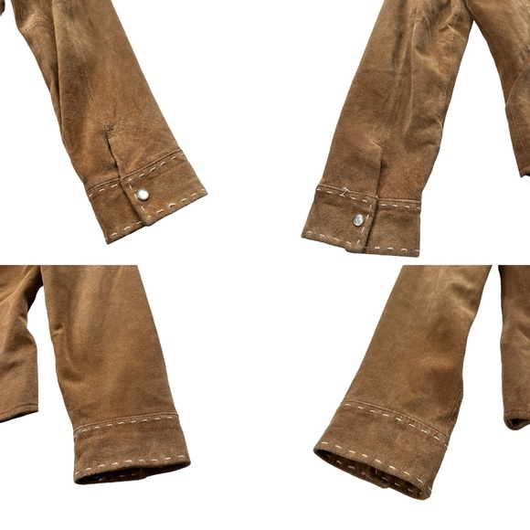 Roper Women’s Sz Medium Soft Suede Leather Lined Pearl Snap Cuffs Western Jacket - Picture 10 of 16